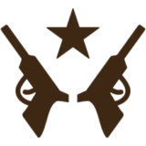 Crossed revolvers with star emblem